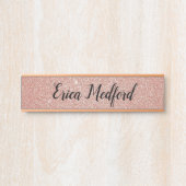 Roos Gold Girly Glitter Blush Roze Deurteken Deurbordje (Voorkant)