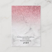 Roos Gold Girly Glitter Modern ketting oorbellen Visitekaartje (Achterkant)