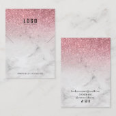 Roos Gold Girly Glitter Modern ketting oorbellen Visitekaartje (Voorkant / Achterkant)