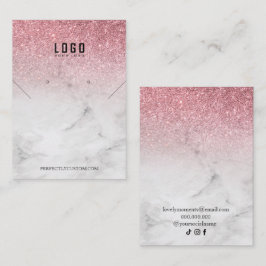 Roos Gold Girly Glitter Modern ketting oorbellen Visitekaartje