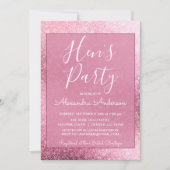 Roos Gold Girly Glitter Sparkle Hen's Party Kaart (Voorkant)