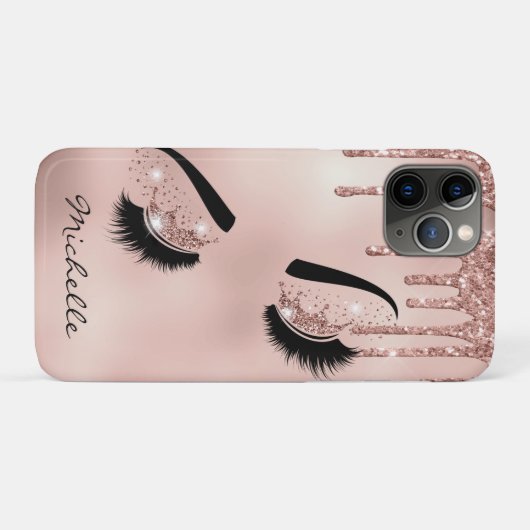 roos Gold Girly Lash Queen wimpers ogen Case-Mate iPhone Case (Achterkant (horizontaal))