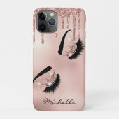 roos Gold Girly Lash Queen wimpers ogen Case-Mate iPhone Case (Achterkant)