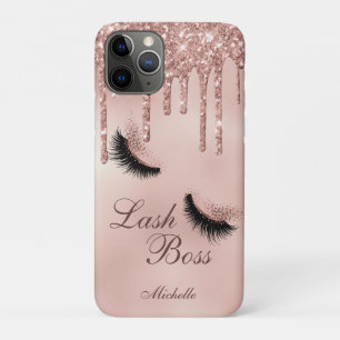 roos Gold Girly Lash Queen wimpers ogen Case-Mate iPhone Case