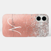 Roos Gold  Girly Silver Glitter Sparkly Case-Mate iPhone Case (Achterkant (horizontaal))