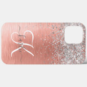 Roos Gold Girly Silver Glitter Sparkly Case-Mate iPhone Case (Achterkant (horizontaal))