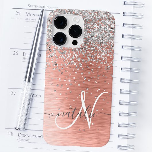 Roos Gold  Girly Silver Glitter Sparkly Case-Mate iPhone Case