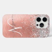 Roos Gold  Girly Silver Glitter Sparkly Case-Mate iPhone Case (Achterkant (horizontaal))