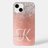 Roos Gold  Girly Silver Glitter Sparkly Case-Mate iPhone Case (Achterkant)