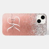 Roos Gold  Girly Silver Glitter Sparkly Case-Mate iPhone Case (Achterkant (horizontaal))