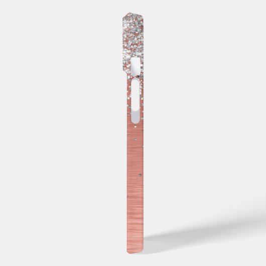 Roos Gold  Girly Silver Glitter Sparkly Case-Mate iPhone Case (Achterkant / Links)