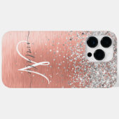 Roos Gold  Girly Silver Glitter Sparkly Case-Mate iPhone Case (Achterkant (horizontaal))