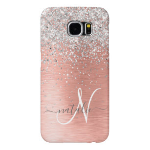 Roos Gold  Girly Silver Glitter Sparkly Samsung Galaxy S6 Hoesje