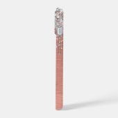 Roos Gold Girly Silver Glitter Sparkly iPhone 15 Case (Linkerkant)