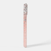 Roos Gold Girly Silver Glitter Sparkly iPhone 15 Case (Rechterkant)