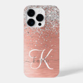 Roos Gold  Girly Silver Glitter Sparkly iPhone Hoesje (Achterkant)