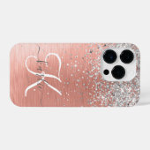 Roos Gold  Girly Silver Glitter Sparkly iPhone Hoesje (Achterkant horizontaal)