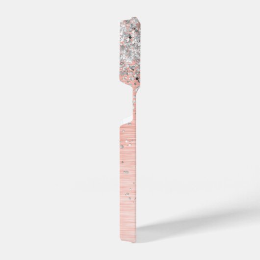 Roos Gold  Girly Silver Glitter Sparkly iPhone Hoesje (Rechterkant)