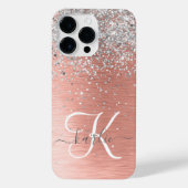 Roos Gold Girly Silver Glitter Sparkly iPhone Hoesje (Achterkant)