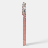 Roos Gold  Girly Silver Glitter Sparkly iPhone Hoesje (Linkerkant)