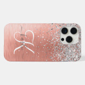 Roos Gold  Girly Silver Glitter Sparkly iPhone Hoesje (Achterkant horizontaal)