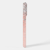 Roos Gold  Girly Silver Glitter Sparkly iPhone Hoesje (Rechterkant)