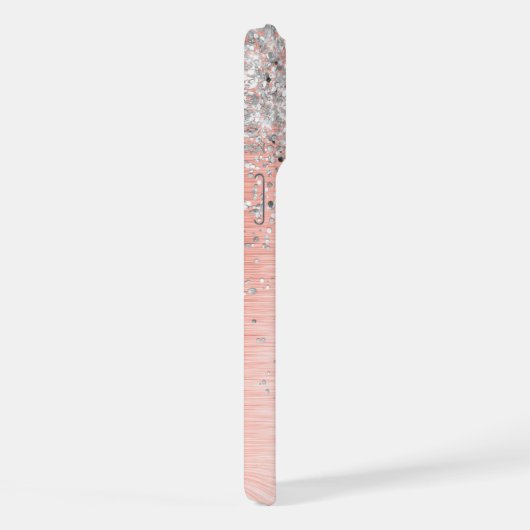 Roos Gold  Girly Silver Glitter Sparkly iPhone Hoesje (Rechterkant)