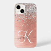 Roos Gold  Girly Silver Glitter Sparkly iPhone Hoesje (Achterkant)