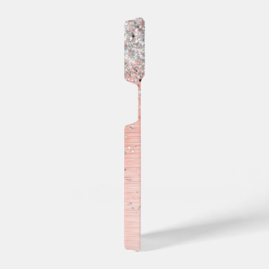 Roos Gold Girly Silver Glitter Sparkly iPhone Hoesje (Rechterkant)