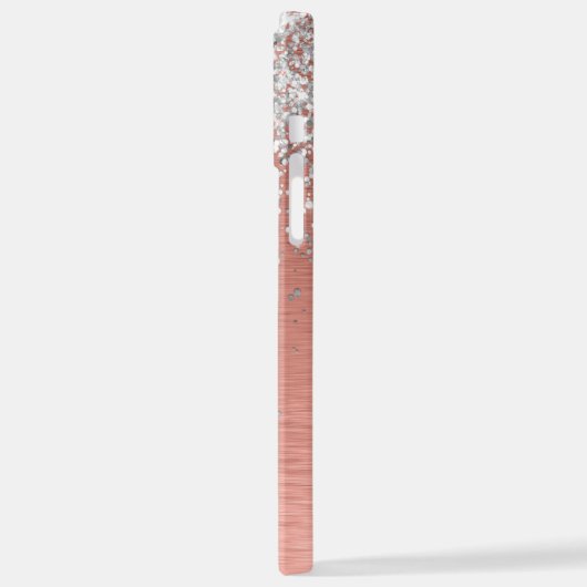 Roos Gold  Girly Silver Glitter Sparkly iPhone Hoesje (Linkerkant)