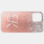 Roos Gold  Girly Silver Glitter Sparkly iPhone Hoesje (Achterkant horizontaal)