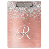 Roos Gold Girly Silver Glitter Sparkly Klembord (Voorkant)