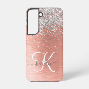 Roos Gold  Girly Silver Glitter Sparkly Samsung Galaxy Hoesje