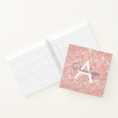 Roos Gold Girly Sparkle Monogram Notitieboek (Binnen)