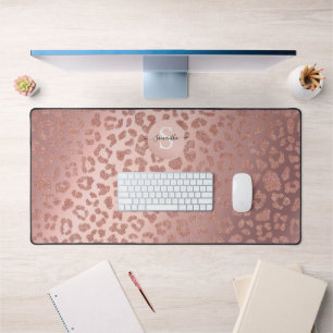 Roos Gold Glam Animal Print Glittery Bureaumat