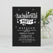 Roos Gold Glam Bachelorette Weekenduitnodiging Kaart (Staand voorkant)