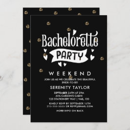 Roos Gold Glam Bachelorette Weekenduitnodiging Kaart