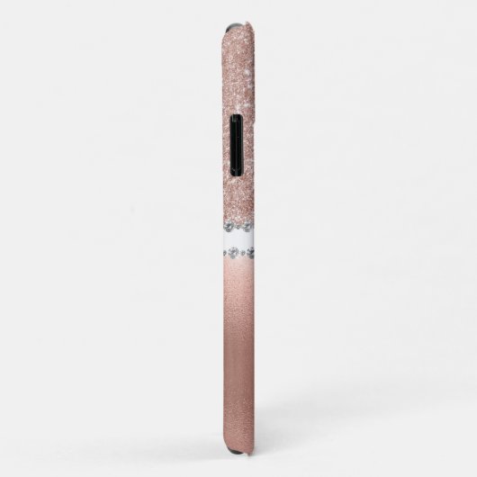 Roos Gold Glam Diamond Monogram Trendy Case-Mate iPhone Case (Achterkant/rechts)