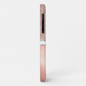 Roos Gold Glam Diamond Monogram Trendy Case-Mate iPhone Case (Achterkant/links)