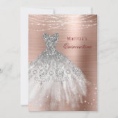 Roos Gold Glam Diamond Sparkle Quinceañera Kaart (Voorkant)