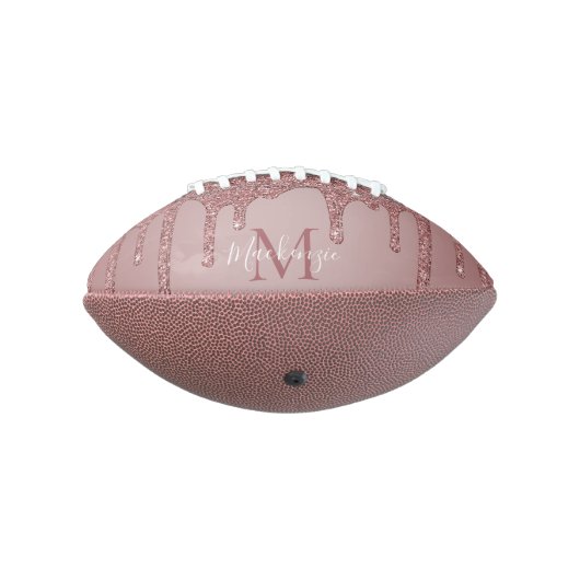 Roos Gold Glam Driving Glitter Monogram American Football (Gedraaid 270)