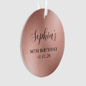 Roos Gold Glam Folie 50ste Verjaardag Foto Ornament (voorkant)