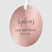 Roos Gold Glam Folie 50ste Verjaardag Foto Ornament (voorkant)