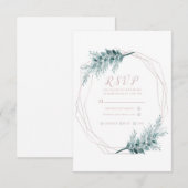 Roos Gold Glam Geometric Botanical Weddenschap RSV RSVP Kaartje (Voorkant / Achterkant)