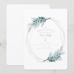 Roos Gold Glam Geometrische botanische Vrijgezelle Kaart