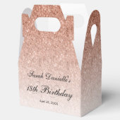 Roos Gold Glam Glitter Elk jaar van de dag Bedankdoosjes (Geopend)