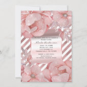 Roos Gold Glam Glitter Floral Vrijgezellenfeest Kaart (Achterkant)