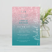 Roos Gold Glam Glitter Script Vrijgezellenfeest Bl Kaart (Staand voorkant)