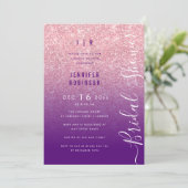 Roos Gold Glam Glitter Script Vrijgezellenfeest Pa Kaart (Staand voorkant)