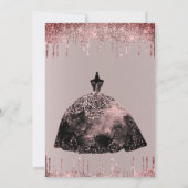 Roos Gold Glam Glitter Spark Sweet 16 Birthday Kaart (Achterkant)